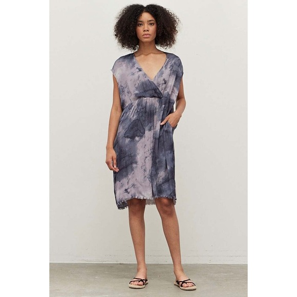 Dresses & Skirts - NWT Grade & Gather Blue Gray Splatter Mini‎ Dress S/M
